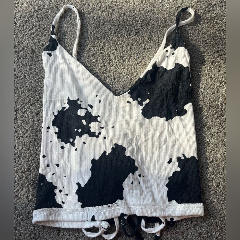 cow print tank top, size xs.